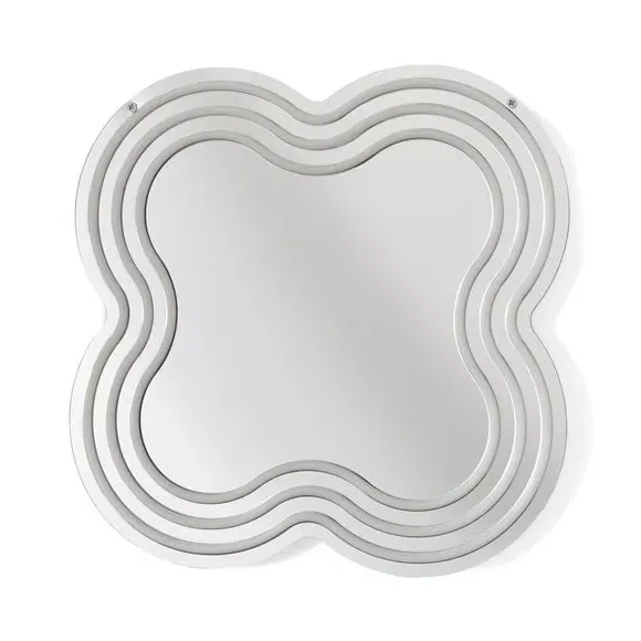 Wiggly LED Mirror with Neon Frame - Silver