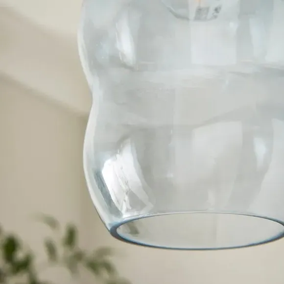 Wiggly Pendant Shade Easy Fit - Blue, Glass
