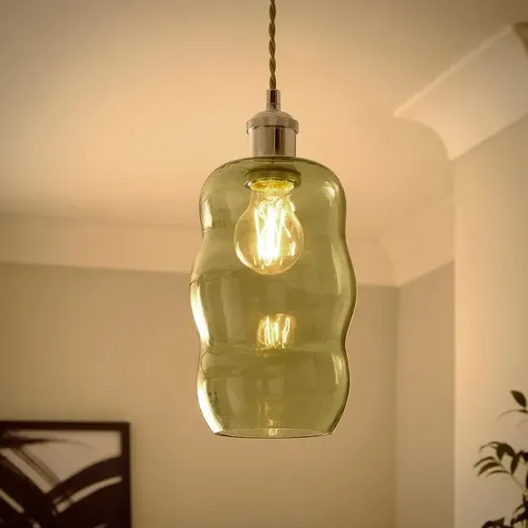 Wiggly Pendant Shade Easy Fit - Yew, Glass