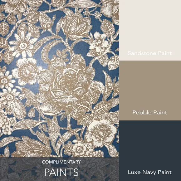 Wild Garden Wallpaper - Navy