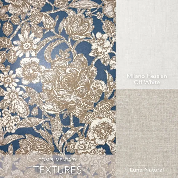 Wild Garden Wallpaper - Navy