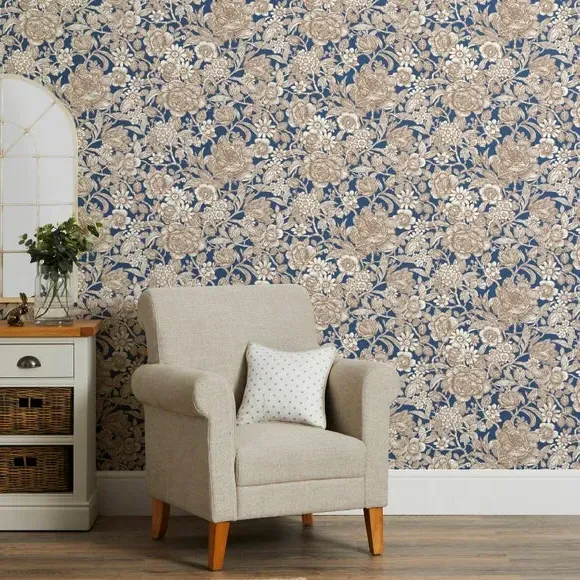 Wild Garden Wallpaper - Navy image