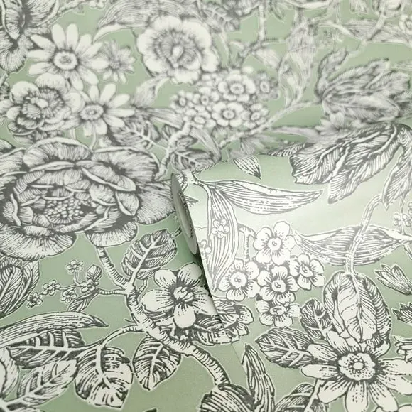 Wild Garden Wallpaper - Sage