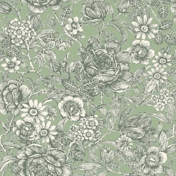 Wild Garden Wallpaper - Sage