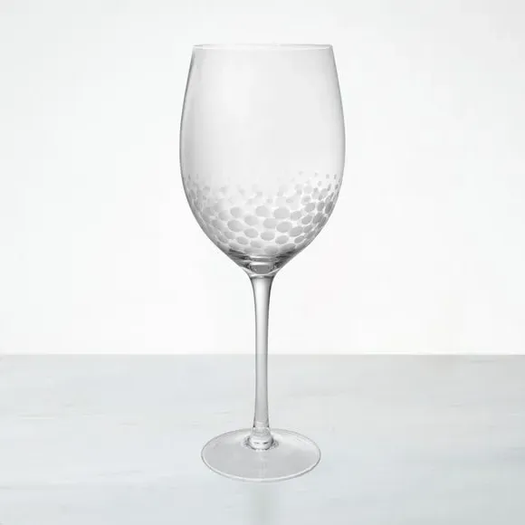 Wine Glass with Etched Design - Clear Glass image