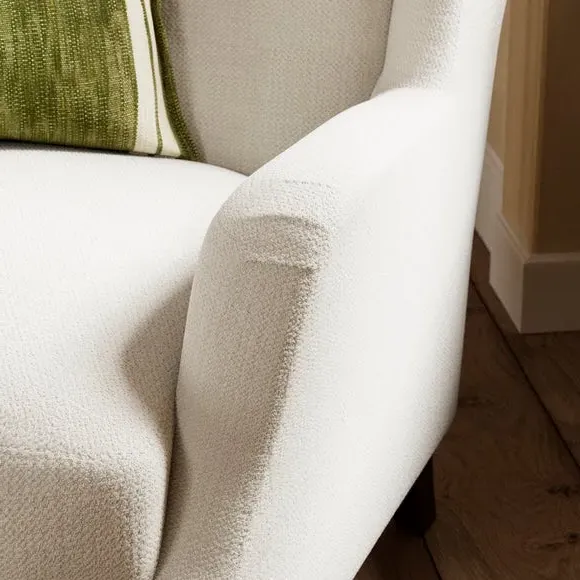 Wing Back Armchair - Ivory, Chenille