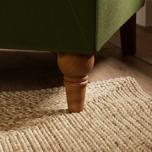 Wing Back Armchair - Olive, Velvet