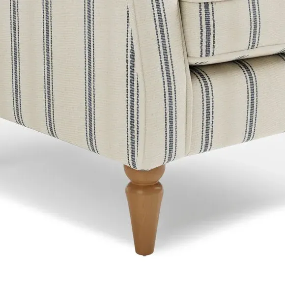 Wingback Armchair with Pocket Springs - Blue, Fabric
