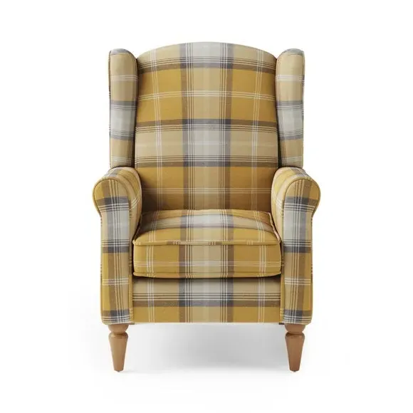 Wingback Armchair with Pocket Springs - Gold