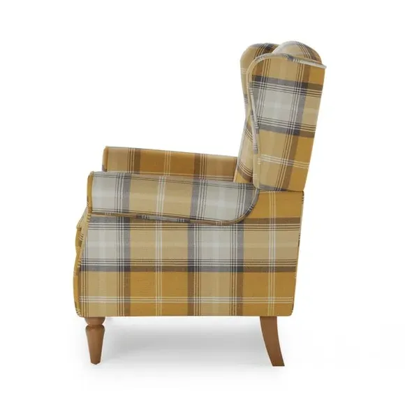 Wingback Armchair with Pocket Springs - Gold