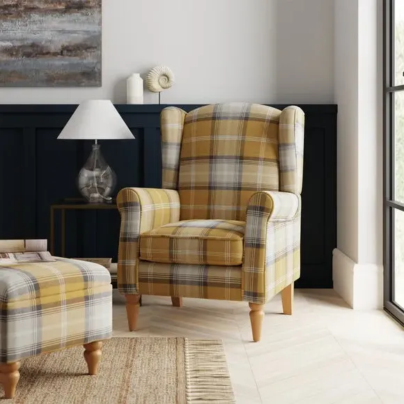 Wingback Armchair with Pocket Springs - Gold image