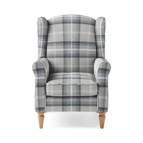 Wingback Armchair with Pocket Springs - Grey