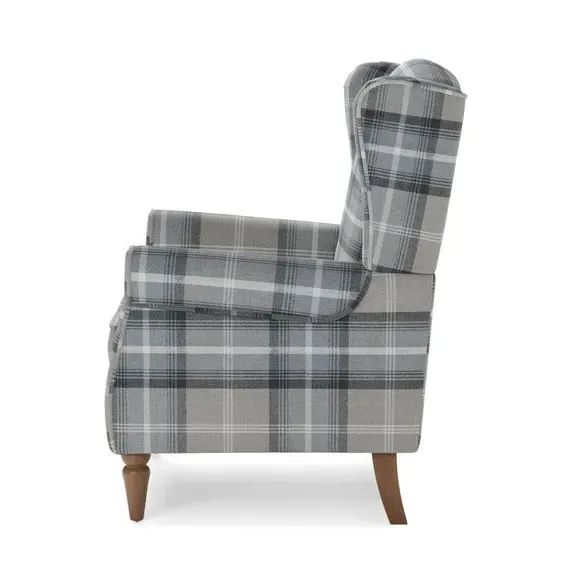 Wingback Armchair with Pocket Springs - Grey