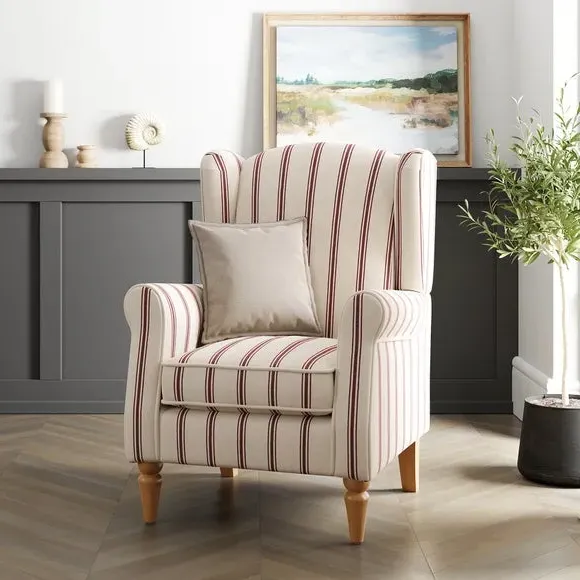 Wingback Armchair with Pocket Springs - Mulberry