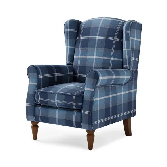 Wingback Armchair with Pocket Springs - Navy