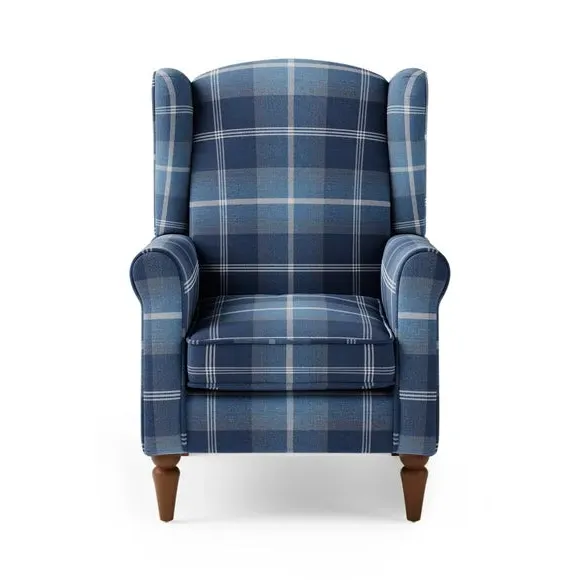 Wingback Armchair with Pocket Springs - Navy