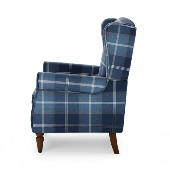Wingback Armchair with Pocket Springs - Navy