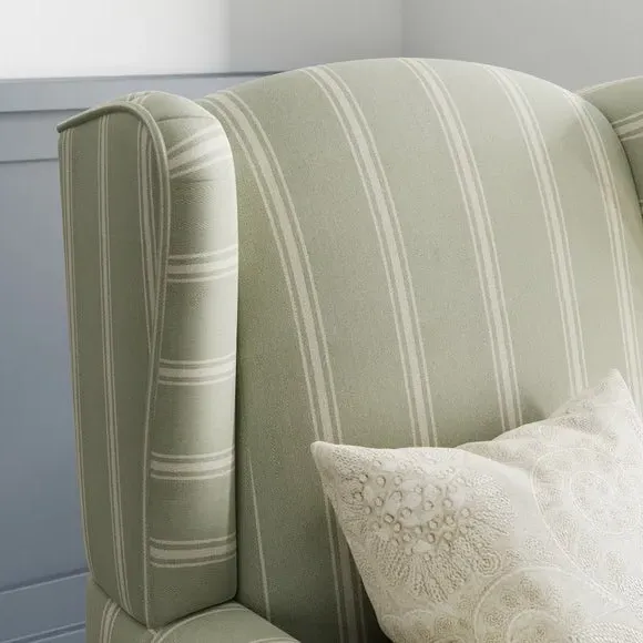 Wingback Armchair with Pocket Springs - Sage, Fabric