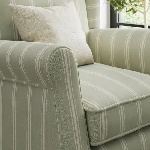Wingback Armchair with Pocket Springs - Sage, Fabric