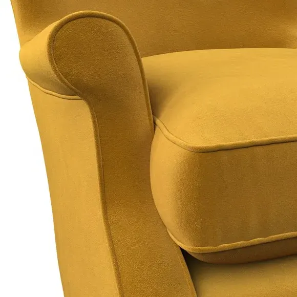 Wingback Armchair with Scalloped Back - Amber
