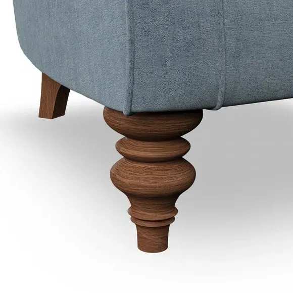 Wingback Armchair with Scalloped Back - Aqua
