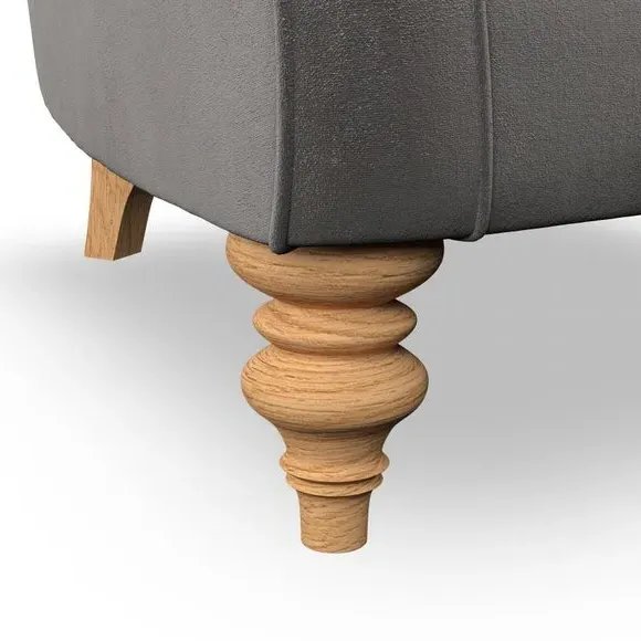 Wingback Armchair with Scalloped Back - Charcoal