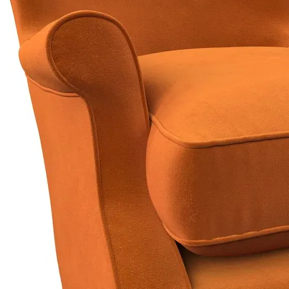Wingback Armchair with Scalloped Back - Ginger