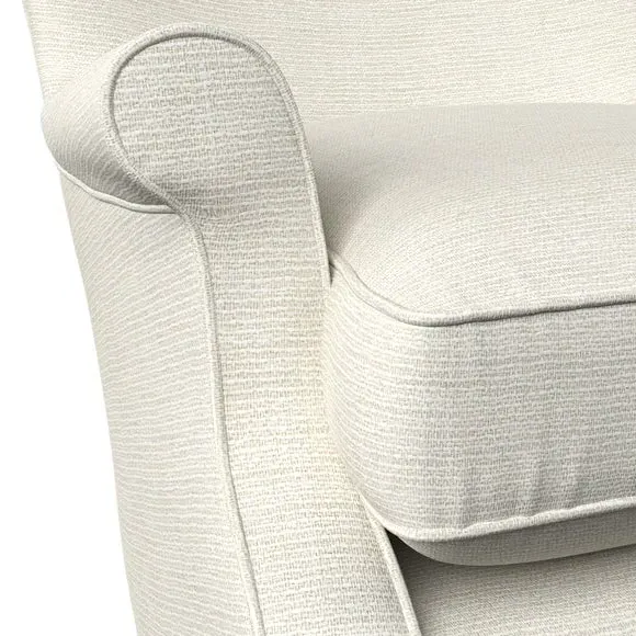 Wingback Armchair with Scalloped Back - Ivory