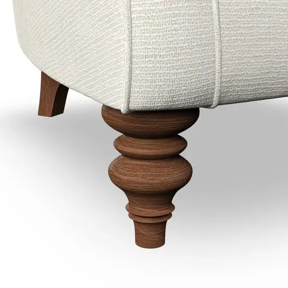 Wingback Armchair with Scalloped Back - Ivory