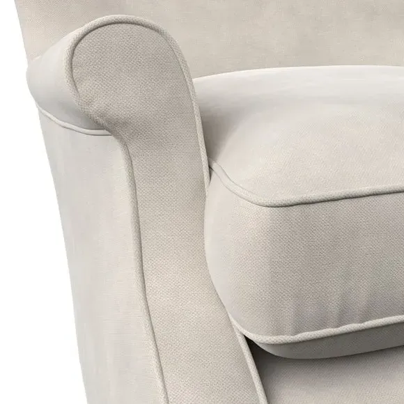 Wingback Armchair with Scalloped Back - Sandstone