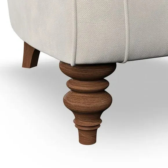 Wingback Armchair with Scalloped Back - Sandstone