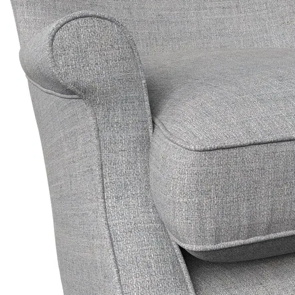 Wingback Armchair with Scalloped Back - Silver