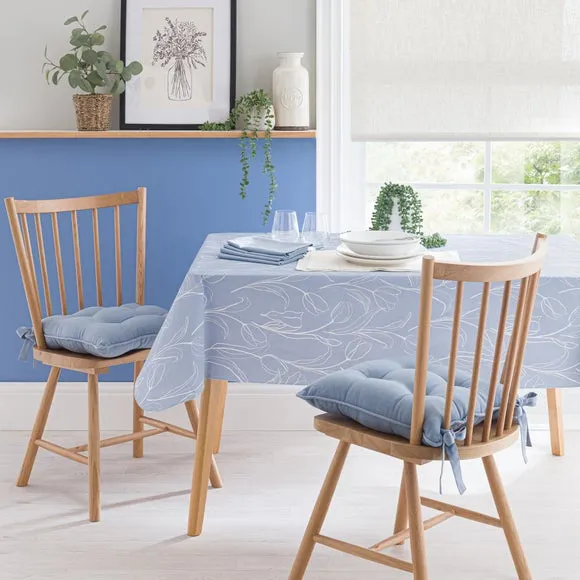 Wipe Clean Tablecloth - Blue, Flannel-Backed image