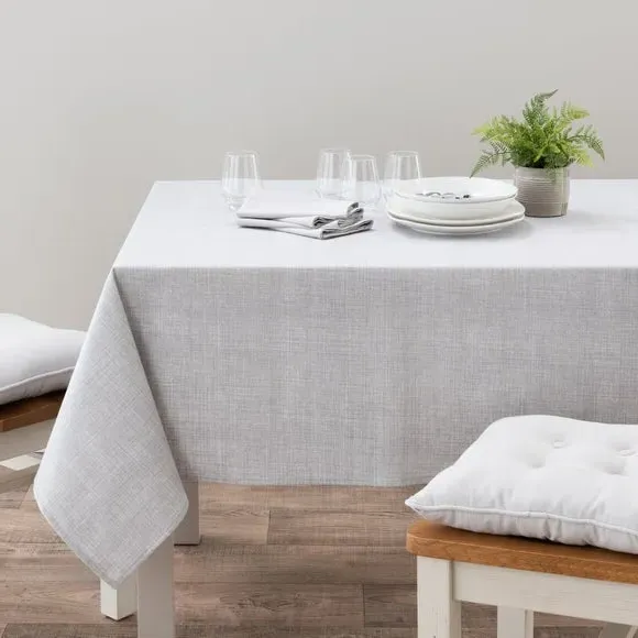 Wipe Clean Tablecloth - Grey, Cotton
