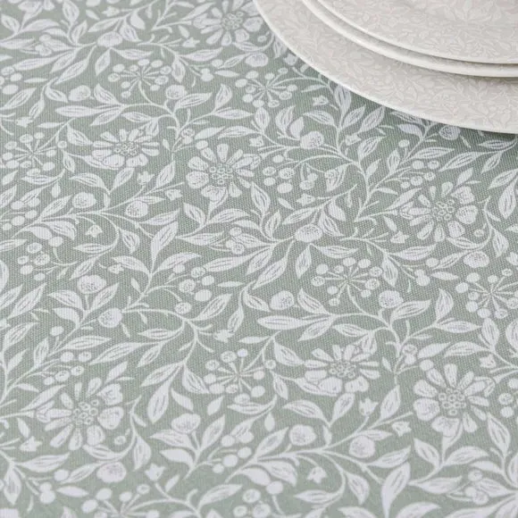 Wipe Clean Tablecloth - Sage, Cotton