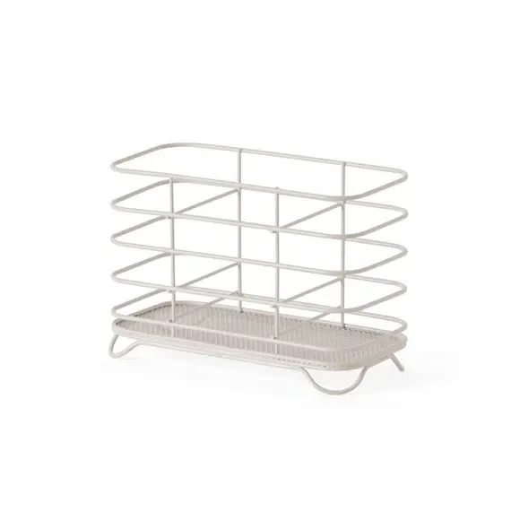 Wire Cutlery Holder - Cream, Metal