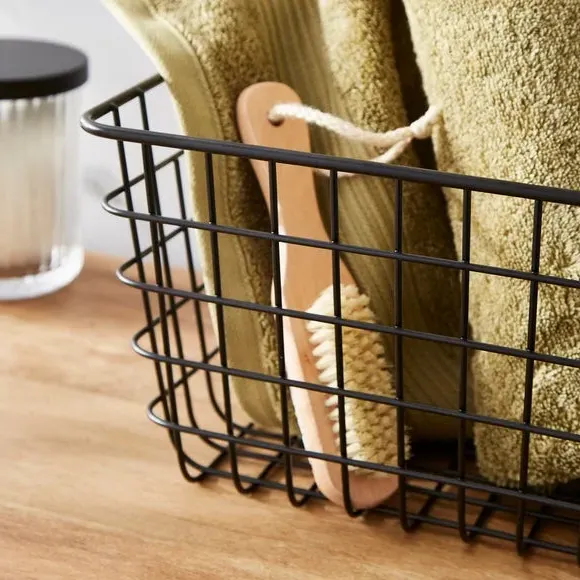 Wire Storage Basket - Black, Metal