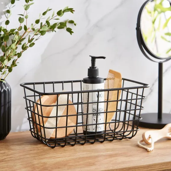 Wire Storage Basket - Black, Metal image
