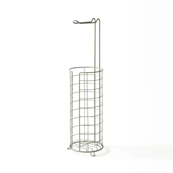 Wire Toilet Roll Holder with Storage - Lilypad