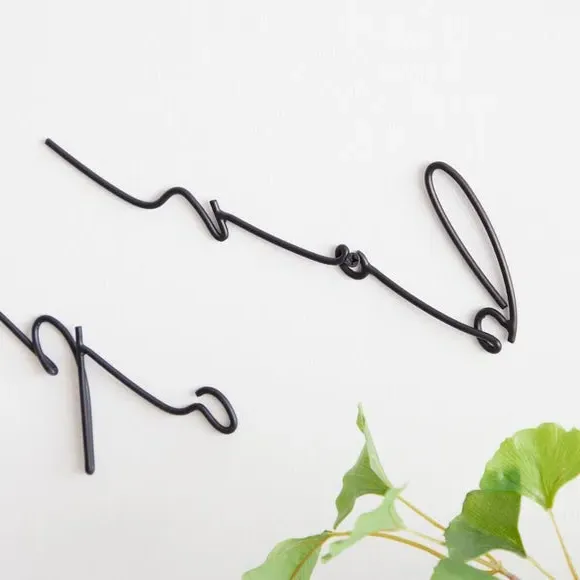 Wire Words Wall Art - Black, Metal