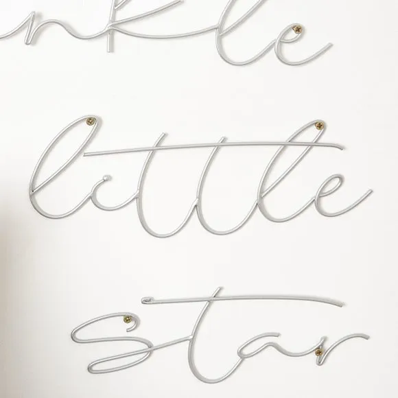 Wire Words Wall Art - Silver, Metal