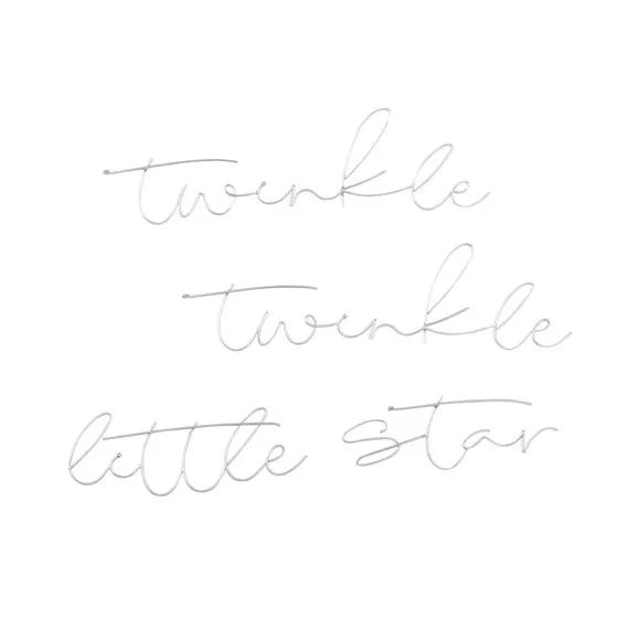 Wire Words Wall Art - Silver, Metal