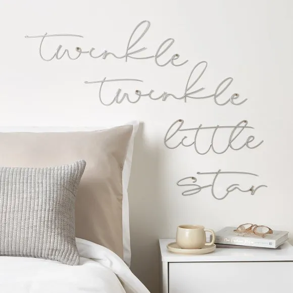 Wire Words Wall Art - Silver, Metal image