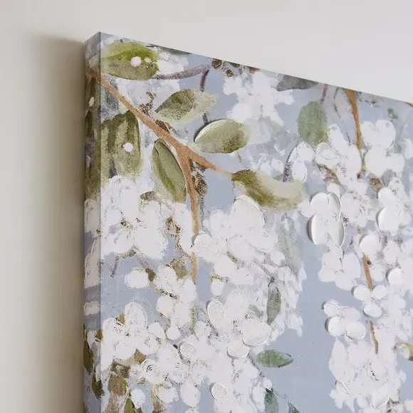 Wisteria Canvas Print with Hooks - Blue