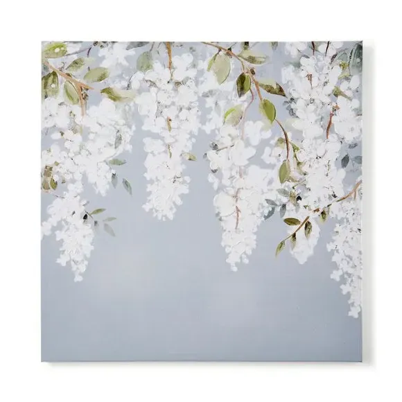 Wisteria Canvas Print with Hooks - Blue