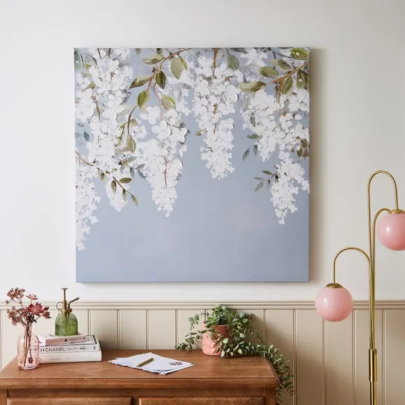 Wisteria Canvas Print with Hooks - Blue image
