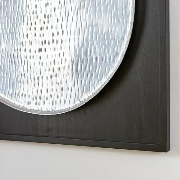 Wood Metal Mix Wall Art - Silver, Mango Wood