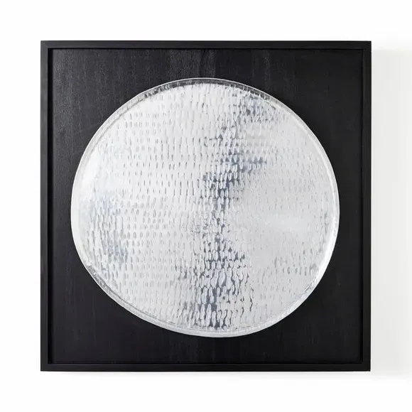 Wood Metal Mix Wall Art - Silver, Mango Wood