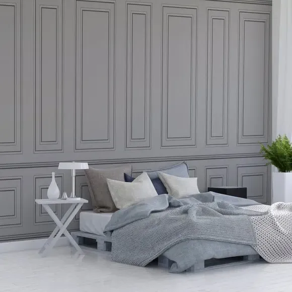 Wood Panel Wall Mural - Grey