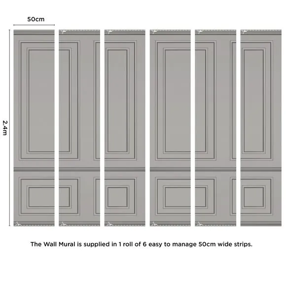 Wood Panel Wall Mural - Grey